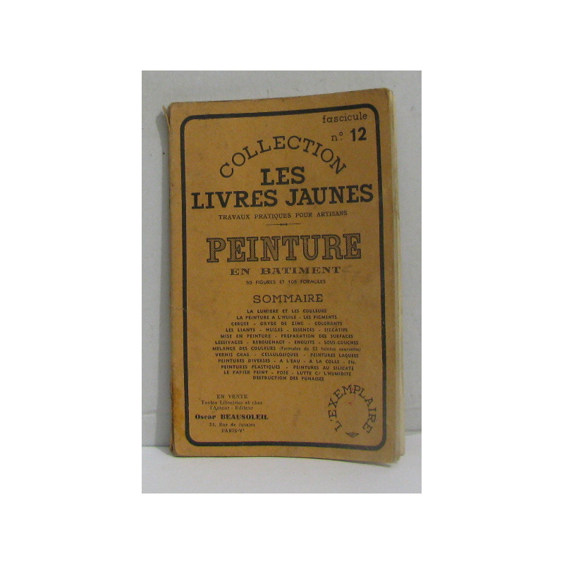 Les livres jaunes fascicule n°12 - peinture en batiment