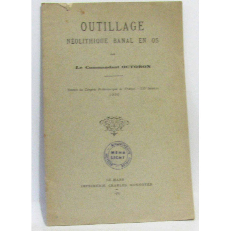 Outillage néolithique banal en os (extrait du congrès...
