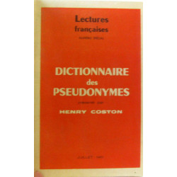 Dictionnaire des pseudonymes (lectures françaises: numéro spécial)