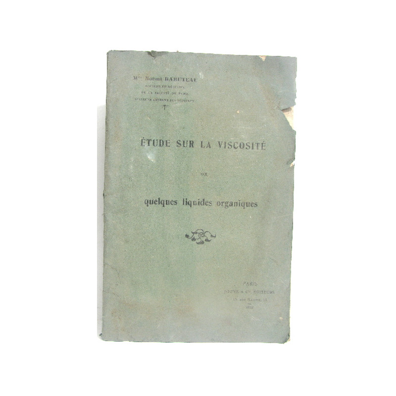Etude sur la viscosité de quelques liquides organiques