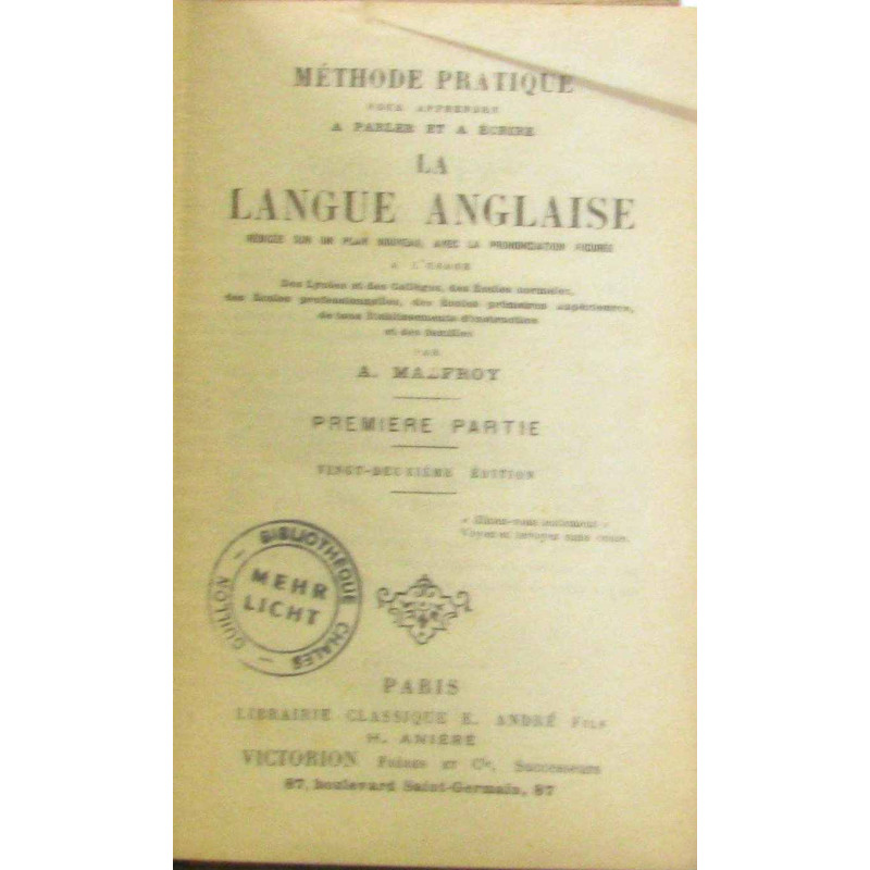 La langue anglaise