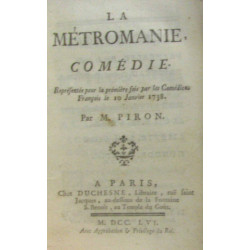La métromanie - comédie réprésentée pour la première fois par les...