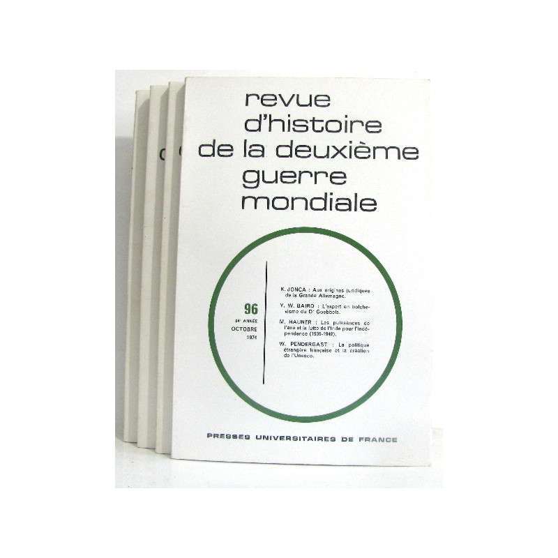 Revue d'histoire de la deuxième guerre mondiale. N° 93-94-95-96....