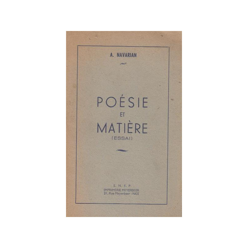 Poésie et matière (essai)