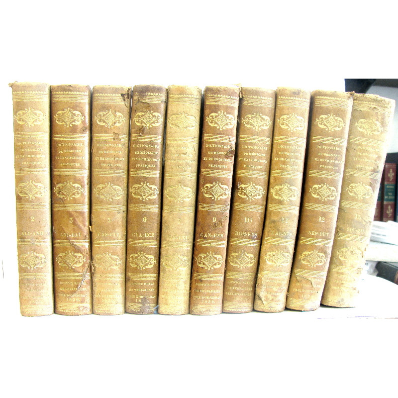 11 tomes (Incomplet). Dictionnaire de médecine et de chirurgie...