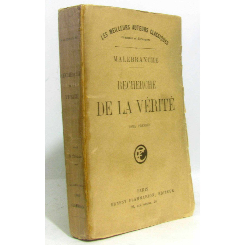 Recherche de la vérité - tome premier