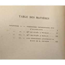 Madame de Stael et l'Allemagne