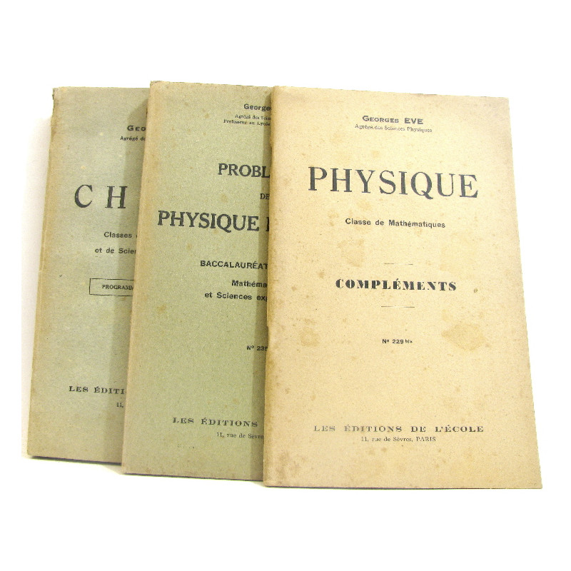 3 volumes , Chimie. Classes de mathématiques et de sciences...