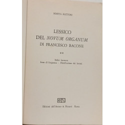 Lessico del Novum Organum di Francesco Bacone. 2 vol. Vol.I:...