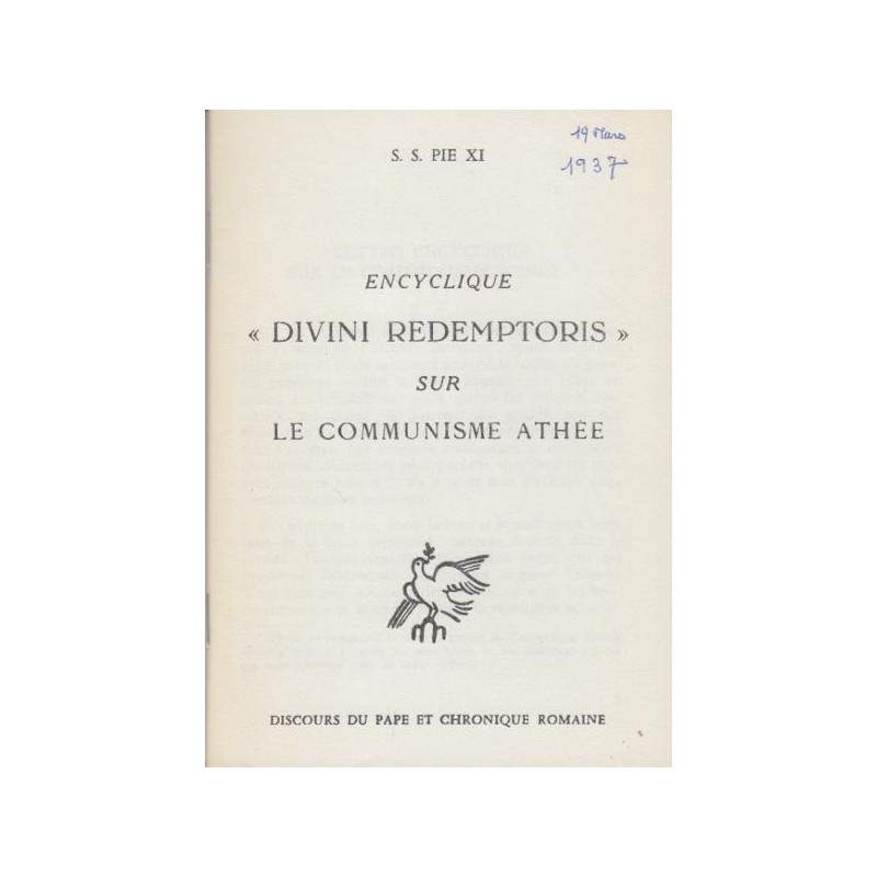 Encyclique "divini redemptoris" sur le communisme athée