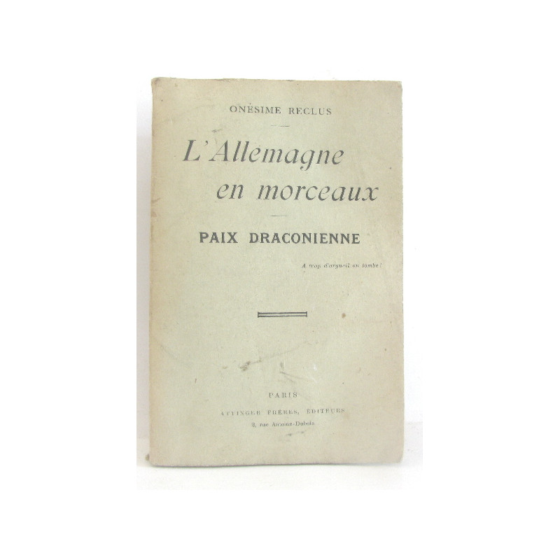 L'allemagne en morceaux paix draconienne