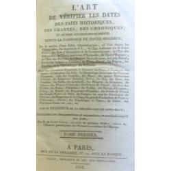 L'art de vérifier les dates et faits historiques des chartes des...