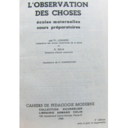 L'observation des choses école maternelle cours préparatoires