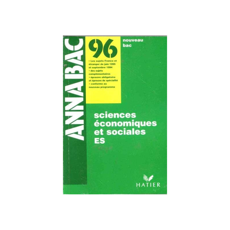 Sciences economiques Corrigé 1996