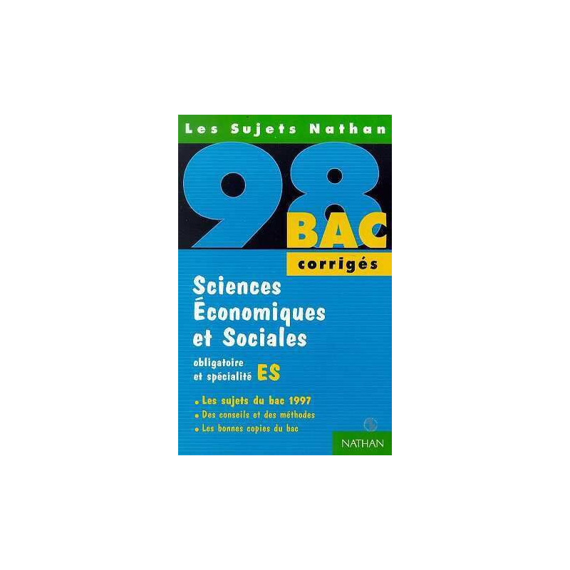 Sciences économiques et sociales - Obligatoire et spécialité ES...