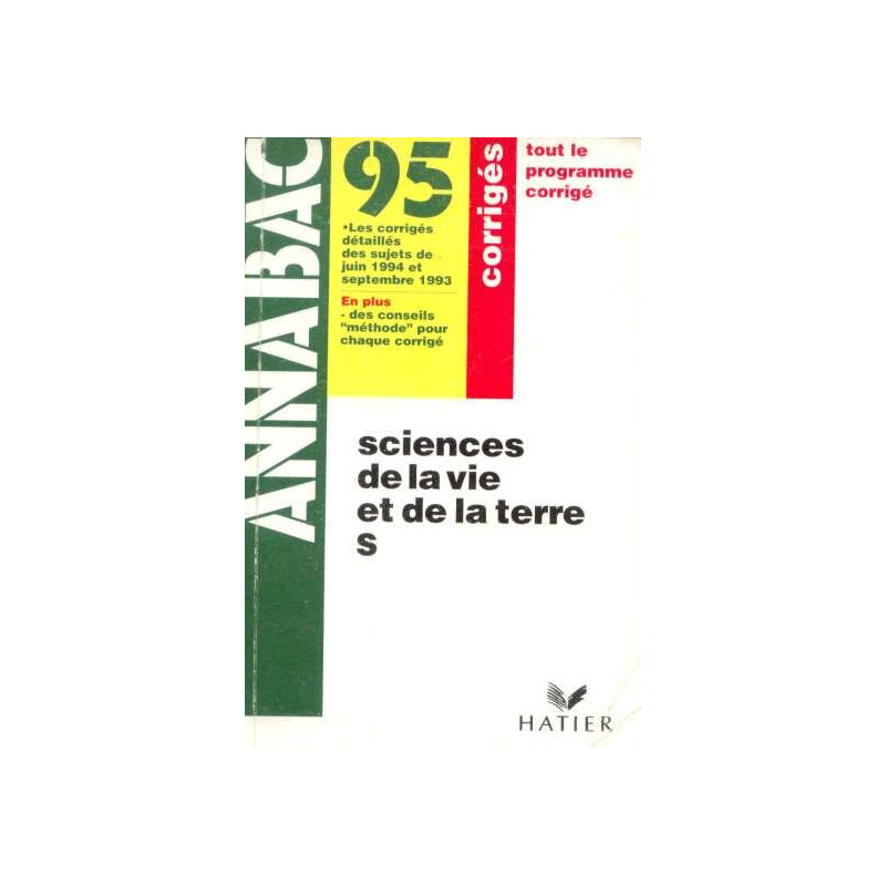anabac Sciences de la vie et de la Terre 1995