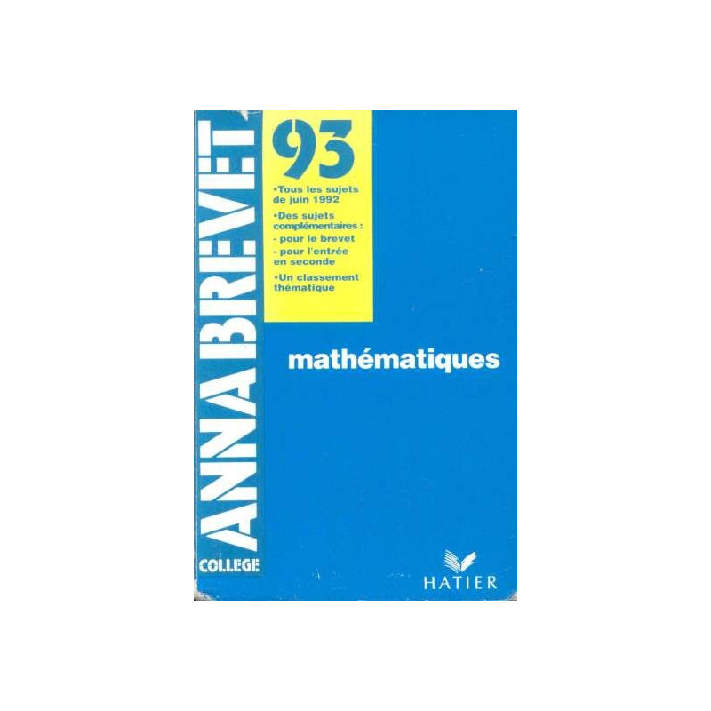 Annabrevet sujet 93 mathematiques