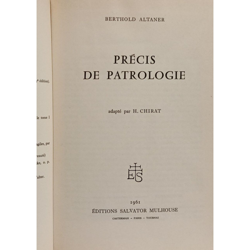 Précis de patrologie