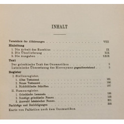Eusebius - Das Onomastikon der biblischen Ortsnamen