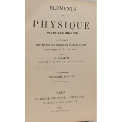 Éléments de physique (pesanteur chaleur)