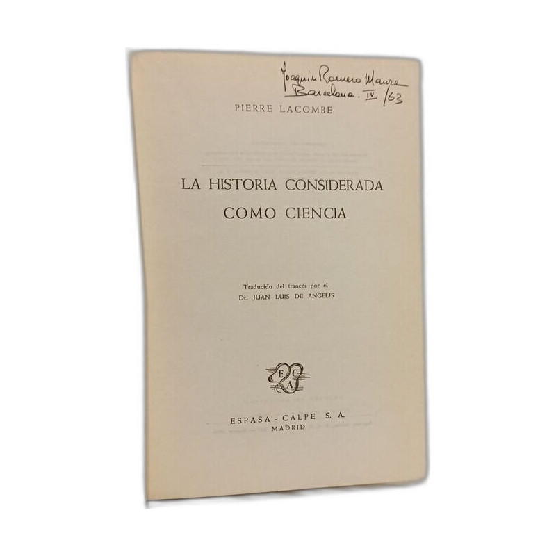 La historia considerada como ciencia