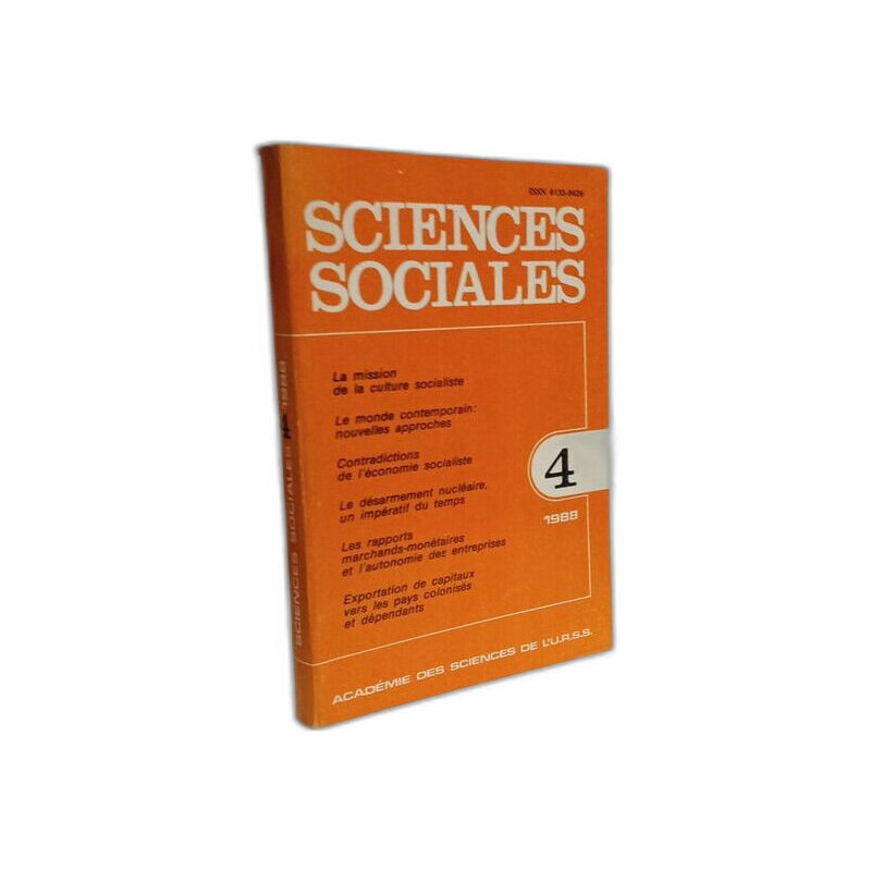 Sciences Sociales - N°4 --- 1988