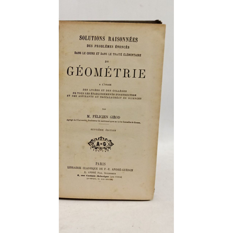 Solutions raisonnées des problèmes énoncés dans le cours et dans...