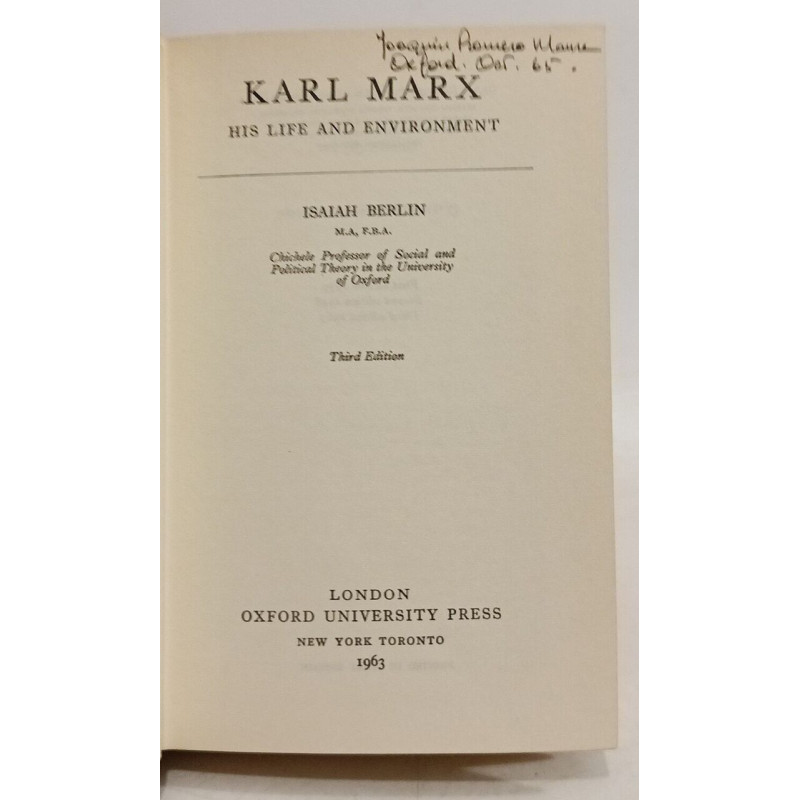 Karl Marx: His Life and Environment -- 3th edition