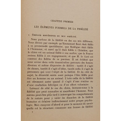 De la fidélité