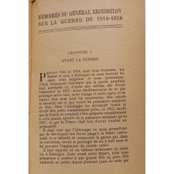 Mémoires du Général Broussilov Guerre 1914-1918 Preface du General...