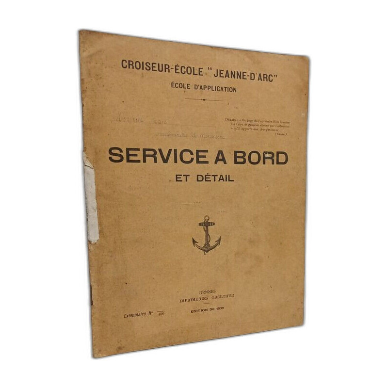 Croiseur-Ecole " Jeanne D'Arc" école d'application --- Service à...