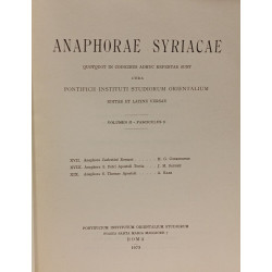 Anaphora syriacae - VOLUMEN I fasciculus 1-2-3 + VOLUMEN II...
