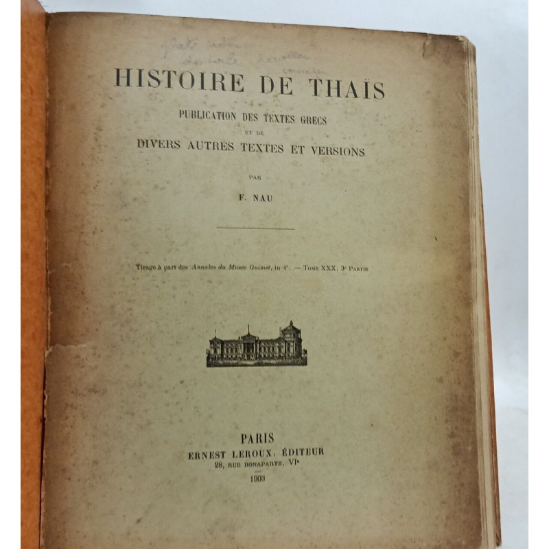 Histoire de Thais, publication des textes grecs et de divers...