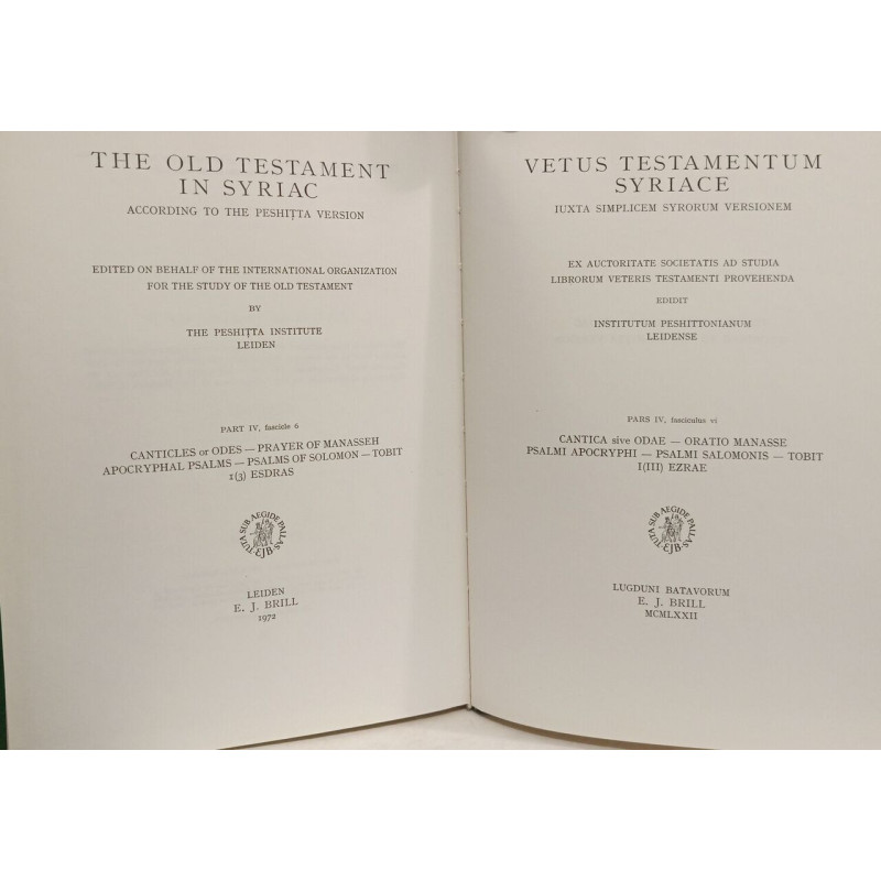 Vetus Testamentum syriace Pars IV fasciculus VI - Old Testament in...