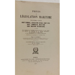 Précis de législation maritime - Troisième partie droit criminel...