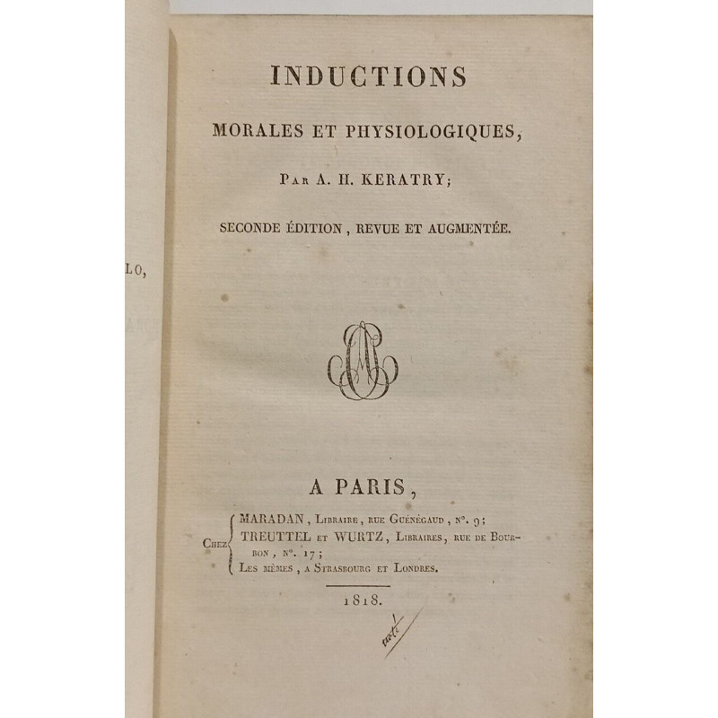 Inductions morales et physiologiques - second edition revue et...