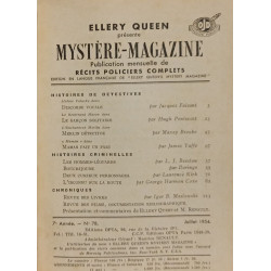 Ellery Queen Mystère-Magazine --- 6 numéros de l'année 1954:...