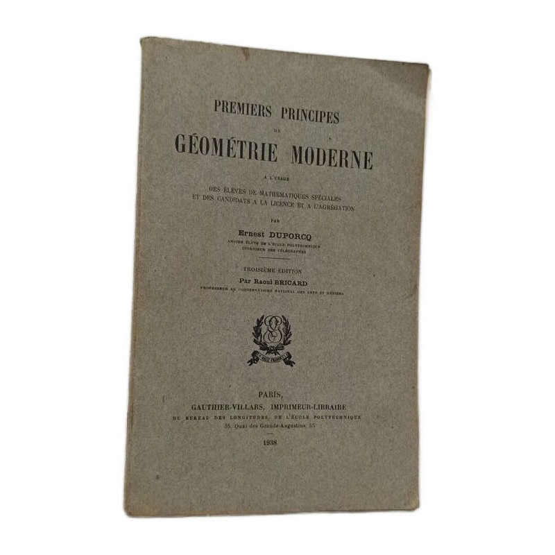 Premiers principes de géométrie moderne