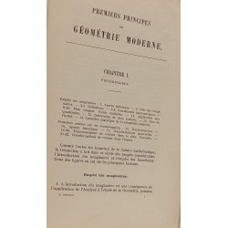 Premiers principes de géométrie moderne