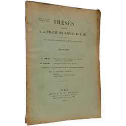 Thèses présentées à la Faculté des Sciences de Paris pour obtenir...