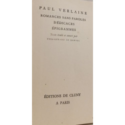 Romances sans paroles dédicaces épigrammes
