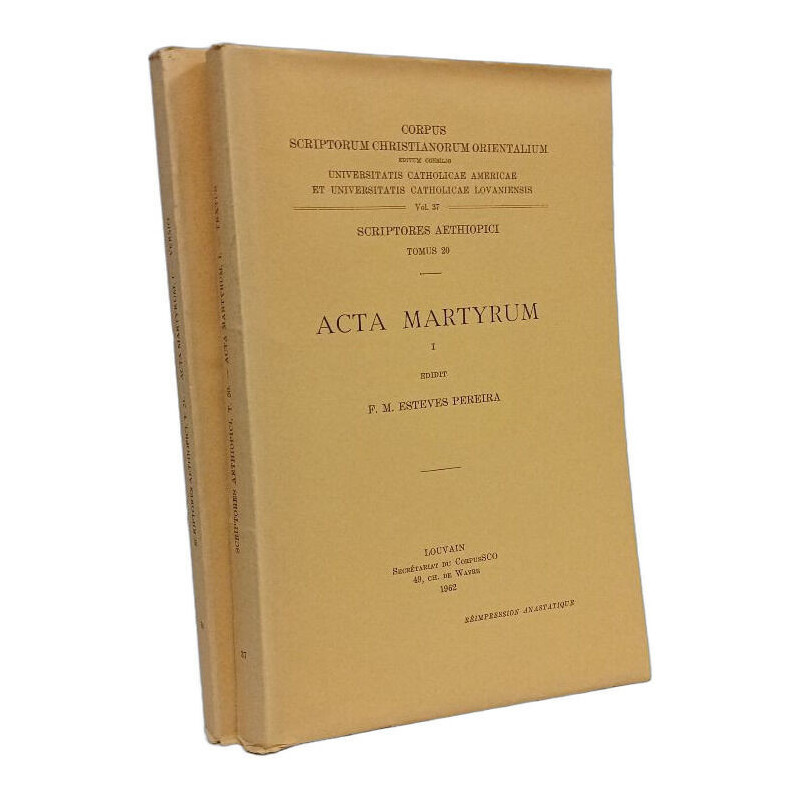 Acta Martyrum I - TOMUS 20-21 / Vol. 37-38 --- - scriptores...