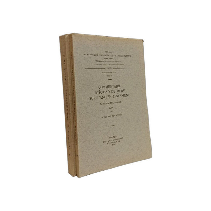 Commentaire d'Išo'dad de Merv sur l'ancien testament- Sriptores...