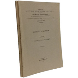 Les Actes De Mar Mari - Scriptores Syri T.234-235 - Corpus...