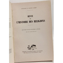 Revue de l'histoire des religions TOME CXCI à TOME CXCVI (n°497...