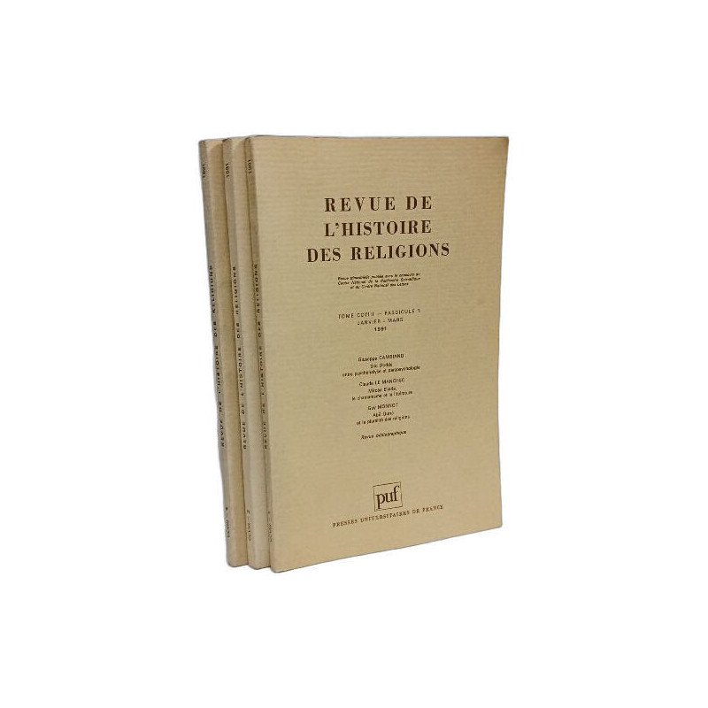 Revue de l'histoire des religions - TOME CCVIII - Fascicule 1 2 4