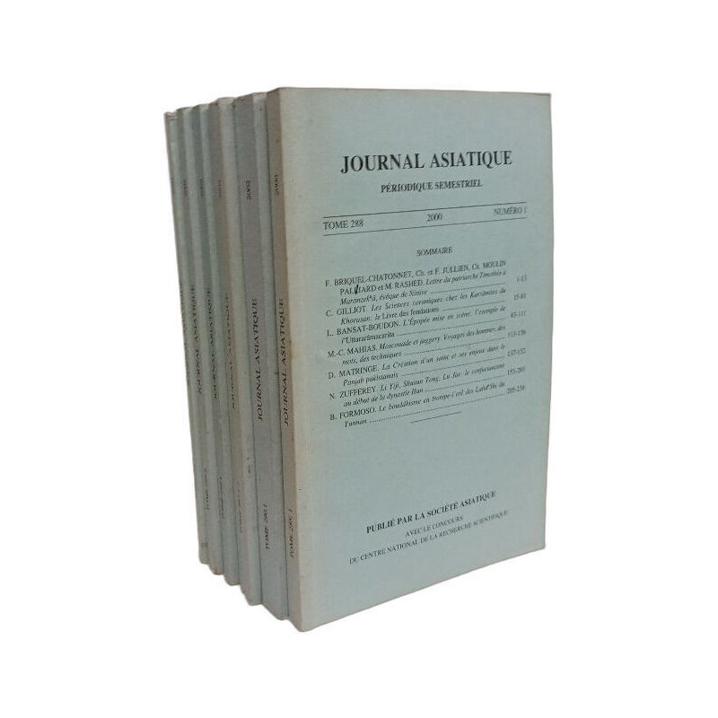 Journal Asiatique 6 numéros TOME 288-1 / 290-1 / 292-1-2 / 294-1 /...