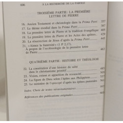 À la recherche de la parole: Etudes d'exégèse et de théologie biblique