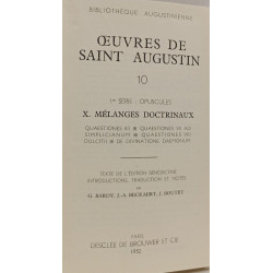 Œuvres de Saint Augustin Tome 10 Melanges Doctrinaux