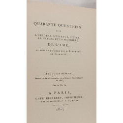 40 Questions - Quarante questions sur l'origine l'essence l'être...